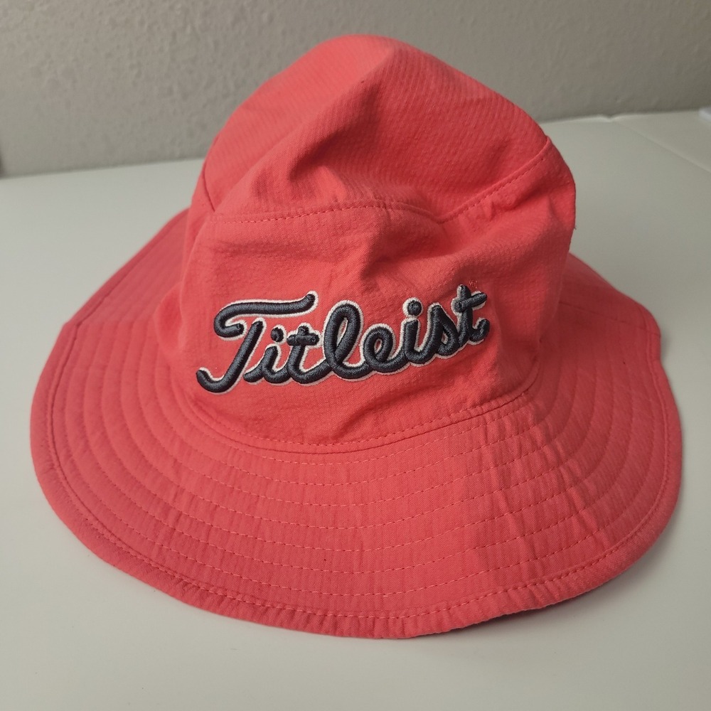 Titleist Golf Bucket Hat Coral Pink Sun Hat 100% Cotton TH7BSR-P06 S/M